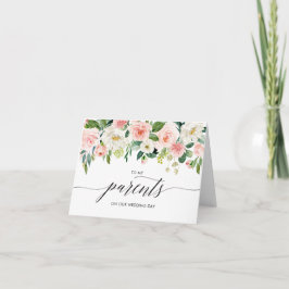 の結婚親へのカード、メモ カード