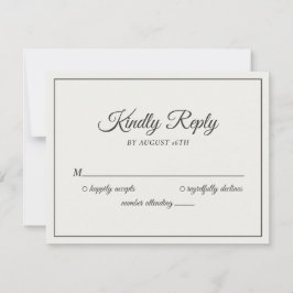 の結婚親切なリプライモダンングクリーム&ソフトブラック 出欠カード