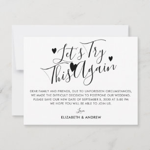 の結婚計画変更延期についてもう一度お試し 案内状