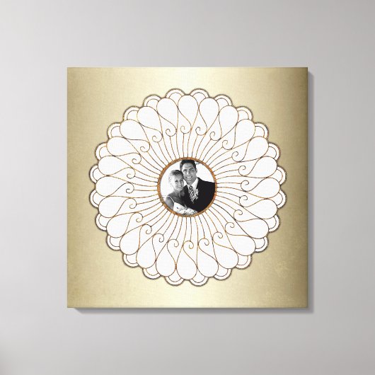 の結婚記念のカスタム写真パーソナライズされた キャンバスプリント (正面)