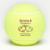 の結婚記念エレガントハート贈与又は好意 テニスボール (裏面)