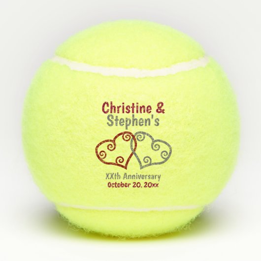 の結婚記念エレガントハート贈与又は好意 テニスボール (裏面)