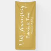 の結婚記念パーソナライズされた金ゴールド 横断幕 (縦)