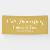 の結婚記念パーソナライズされた金ゴールド 横断幕 (横)