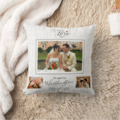 の結婚記念写真コラージュパーソナライズされた クッション (ブランケット)