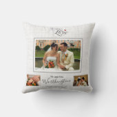 の結婚記念写真コラージュパーソナライズされた クッション (裏面)