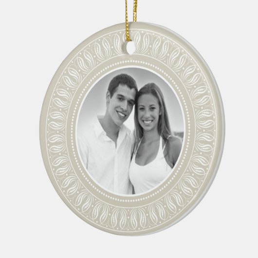 の結婚記念写真フレーム セラミックオーナメント (左)