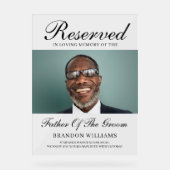 の結婚記念指定椅子の新郎の父 アクリルサイン (正面)