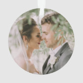 の結婚記念日と結婚の写真の戻り オーナメント (裏面)