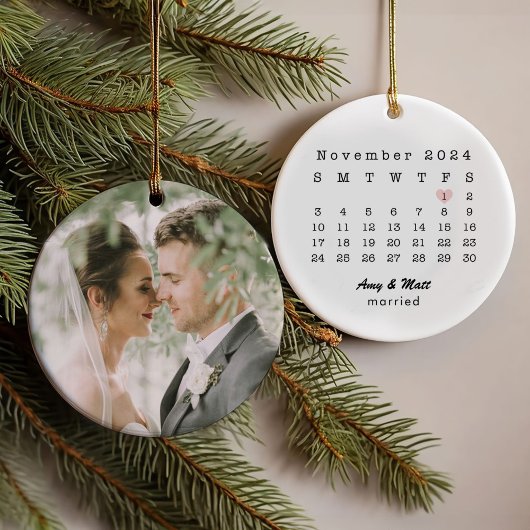 の結婚記念日と結婚の写真の戻り オーナメント