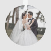 の結婚記念日と結婚の写真の戻り オーナメント (裏面)