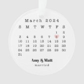 の結婚記念日と結婚の写真の戻り オーナメント (正面)