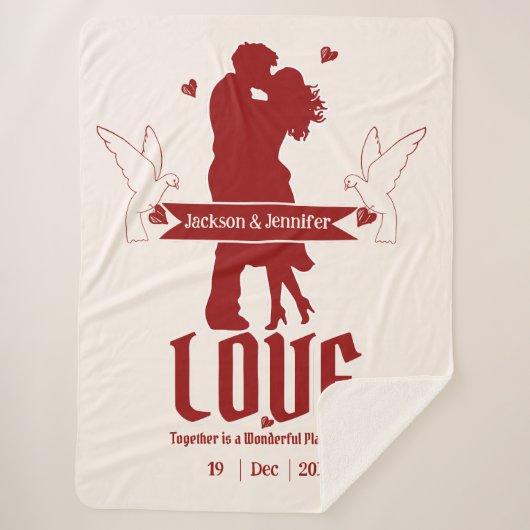 の結婚記念日のカスタマイズ可能な贈り物 シェルパブランケット (正面)
