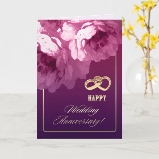 の結婚記念日のグリーティングカード カード (黄色い花)