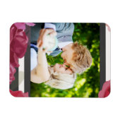 の結婚記念日のバラストライプ、カスタム写真 マグネット (横)