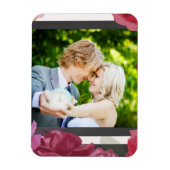 の結婚記念日のバラストライプ、カスタム写真 マグネット (縦)