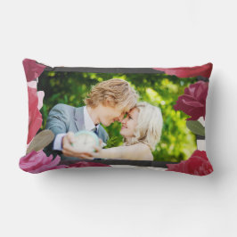 の結婚記念日のバラストライプ、カスタム写真 ランバークッション