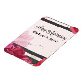 の結婚記念日のバラストライプ、名前をカスタムする マグネット (左側)