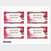 の結婚記念日のバラストライプ、名前をカスタムする 長方形シール (シート)