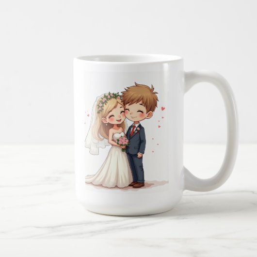 の結婚記念日のマグ コーヒーマグカップ (右)
