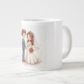 の結婚記念日のマグ ジャンボコーヒーマグカップ (正面右)