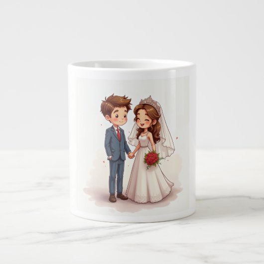の結婚記念日のマグ ジャンボコーヒーマグカップ (正面)