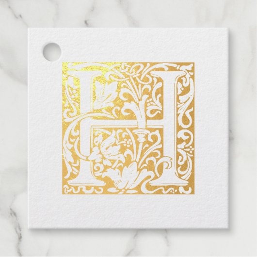 の結婚記念日のライトレターHモノグラム フェイバータグ (正面)