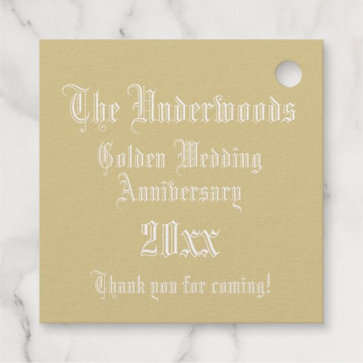 の結婚記念日のライトレターUモノグラム フェイバータグ (裏面)