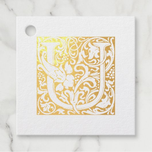 の結婚記念日のライトレターUモノグラム フェイバータグ (正面)