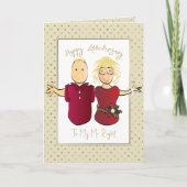 の結婚記念日の夫の漫画おもしろいことわざ カード (正面)