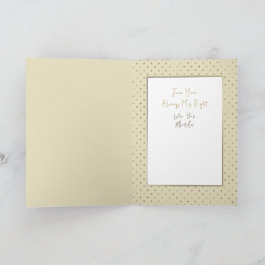 の結婚記念日の夫の漫画おもしろいことわざ カード (内部)