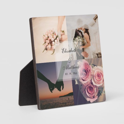 の結婚記念日の新郎新婦フォトコラージュ フォトプラーク (正面)