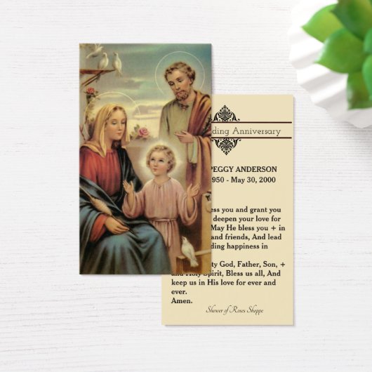 の結婚記念日の記念神聖なカード&祈りの言葉 (デスク)