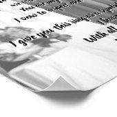 の結婚記念日の誓い日付白黒 ポスター (角)