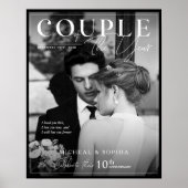 の結婚記念日の贈り物の黒い縁ど写真カバー ポスター (正面)