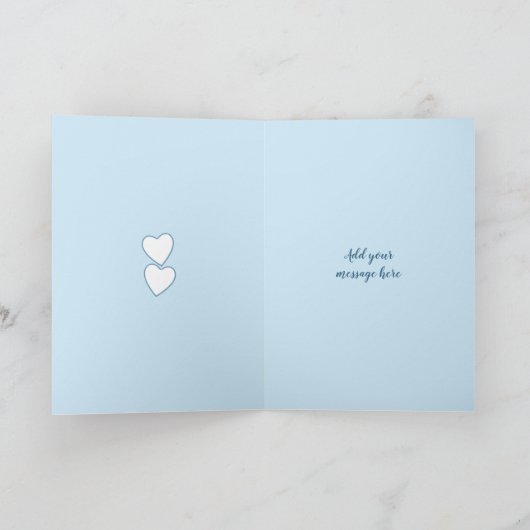の結婚記念日の青と白 カード (内部)