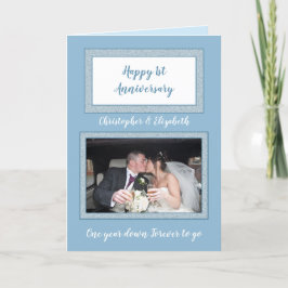 の結婚記念日の青と白 カード
