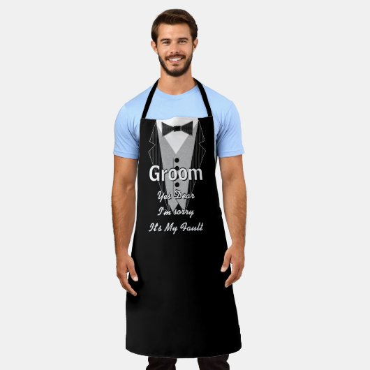 の結婚記念日のYes親愛私が悪くてごめんなさい エプロン (着用した状態)