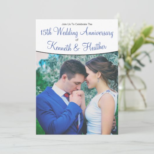 の結婚記念日カスタム番号と写真 招待状 (スタンド正面)
