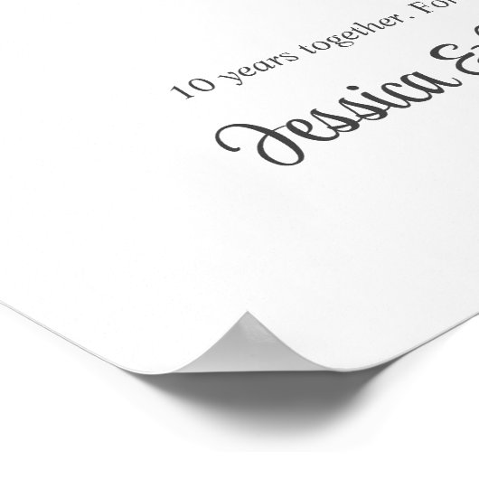 の結婚記念日カップルハート写真コラージュ ポスター (角)