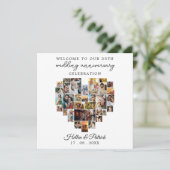 の結婚記念日ハート写真コラージュモダン シーズンカード (スタンド正面)