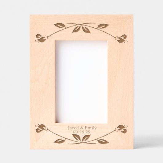 の結婚記念日バラ刻印フレーム レーザー彫刻フレーム (正面)