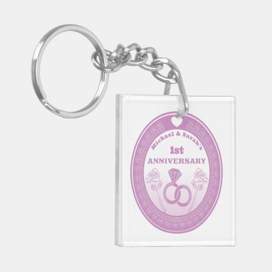 の結婚記念日レースの外観は年を変える キーホルダー (正面左)