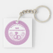 の結婚記念日レースの外観は年を変える キーホルダー (裏面)