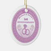 の結婚記念日レースの外観は年を変える セラミックオーナメント (右)