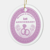 の結婚記念日レースの外観は年を変える セラミックオーナメント (左)