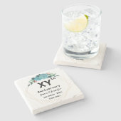 の結婚記念日名前をカスタムすると年 ストーンコースター (横)