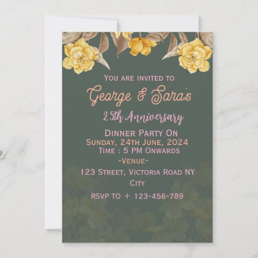 の結婚記念日招待状 招待状 (正面)