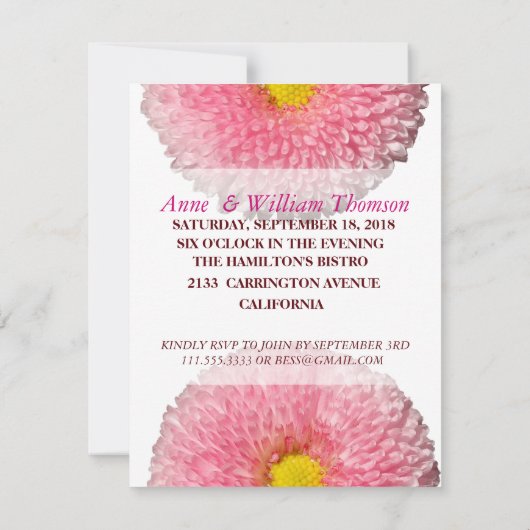 の結婚記念日招待状 招待状 (裏面)