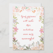 の結婚記念日 招待状 (裏面)